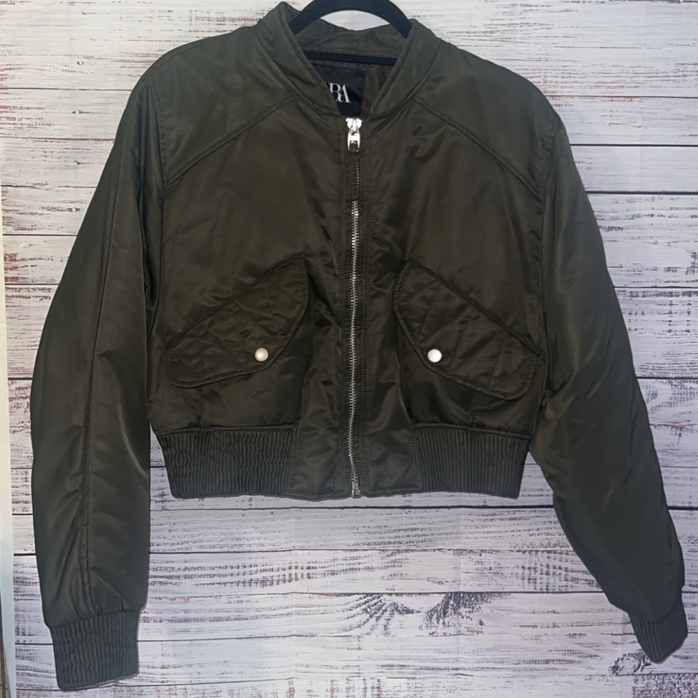 ZARA Cropped Bomber Jacket